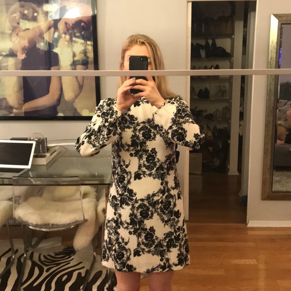 Damask Print Dress